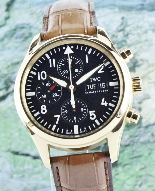 IWC 18K Rose Gold Pilot Chronograph Automatic Watch / IW371713